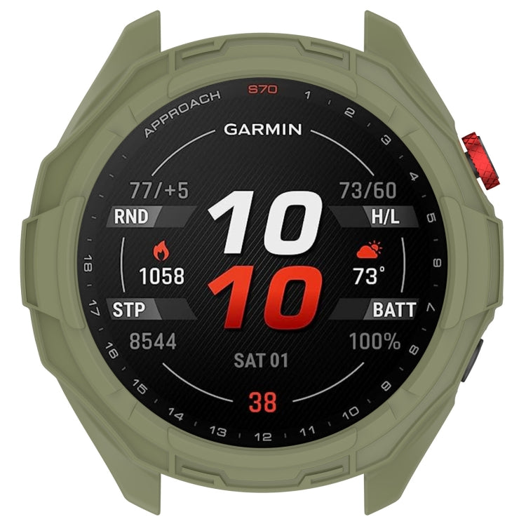 For Garmin Approach S70 47mm Armor Hollow Watch Protective Case(Green) by buy2fix