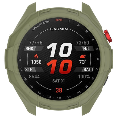 For Garmin Approach S70 47mm Armor Hollow Watch Protective Case(Green) by buy2fix