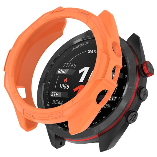 For Garmin Approach S70 42mm Armor Hollow Watch Protective Case(Orange) by buy2fix