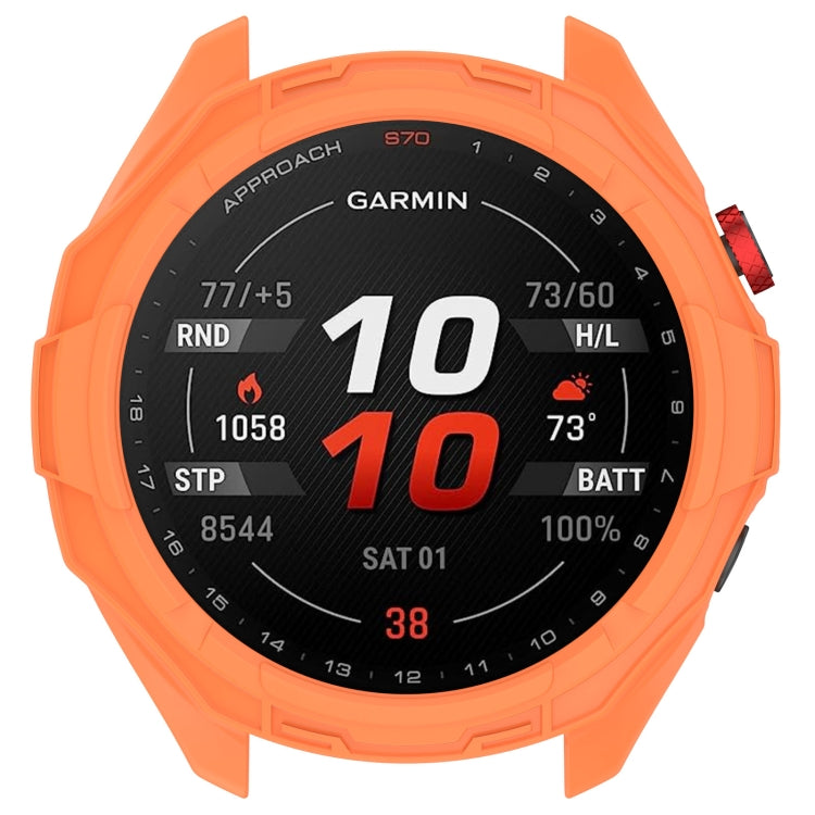 For Garmin Approach S70 42mm Armor Hollow Watch Protective Case(Orange) by buy2fix