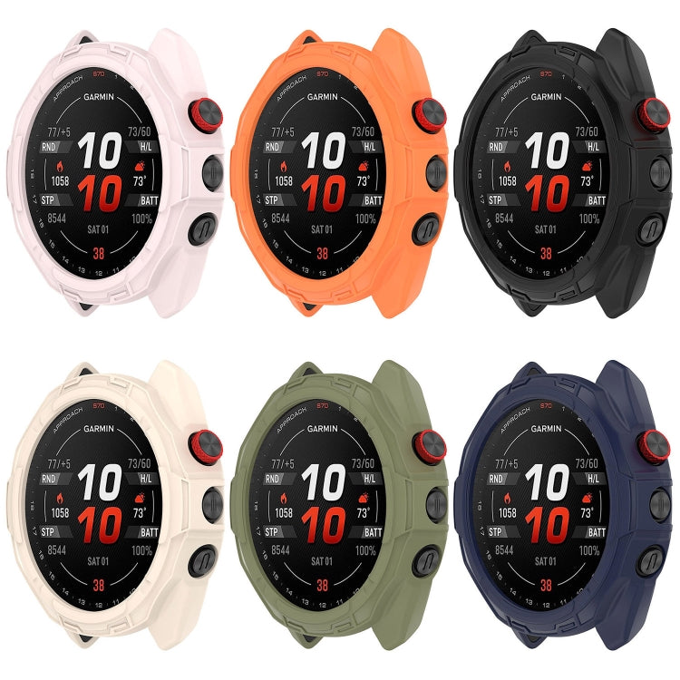 For Garmin Approach S70 42mm Armor Hollow Watch Protective Case(Orange) by buy2fix