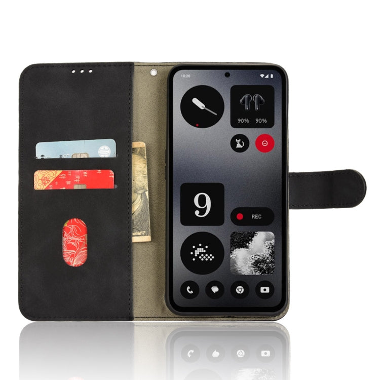 For Nothing CMF Phone 1 Skin Feel Magnetic Flip Leather Phone Case(Black) - More Brand by buy2fix | Online Shopping UK | buy2fix