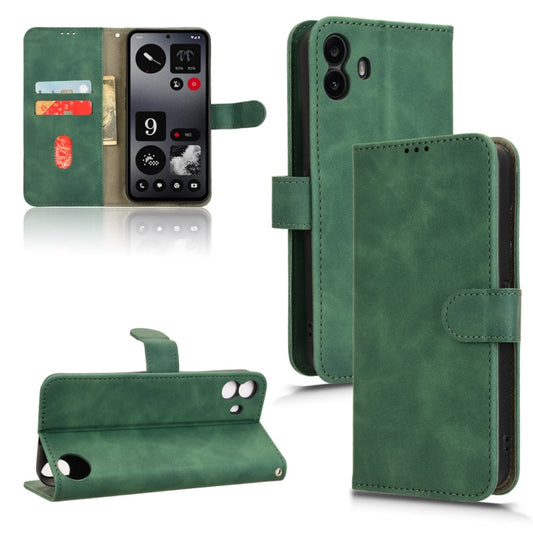 For Nothing CMF Phone 1 Skin Feel Magnetic Flip Leather Phone Case(Green) - Nothing Cases by buy2fix | Online Shopping UK | buy2fix