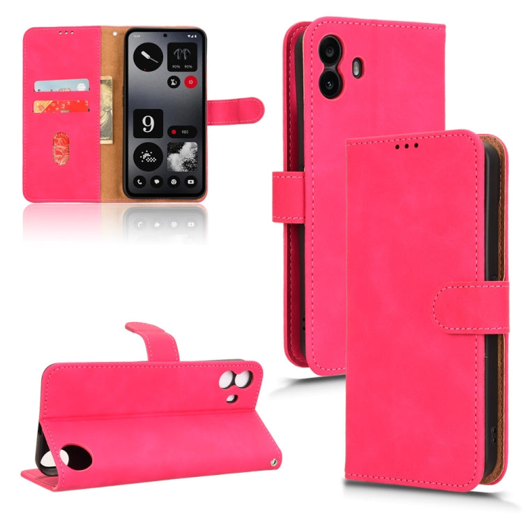 For Nothing CMF Phone 1 Skin Feel Magnetic Flip Leather Phone Case(Rose Red) - Nothing Cases by buy2fix | Online Shopping UK | buy2fix