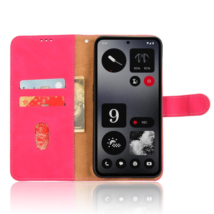 For Nothing CMF Phone 1 Skin Feel Magnetic Flip Leather Phone Case(Rose Red) - Nothing Cases by buy2fix | Online Shopping UK | buy2fix