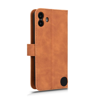 For Nothing CMF Phone 1 Skin Feel Magnetic Flip Leather Phone Case(Brown) - Nothing Cases by buy2fix | Online Shopping UK | buy2fix