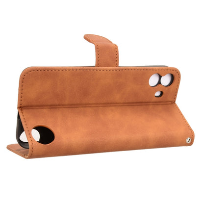 For Nothing CMF Phone 1 Skin Feel Magnetic Flip Leather Phone Case(Brown) - Nothing Cases by buy2fix | Online Shopping UK | buy2fix