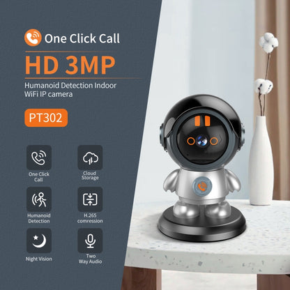 ESCAM PT302 Robot 3MP One Click Call Humanoid Detection WiFi IP Camera(UK Plug) - Wireless Camera by ESCAM | Online Shopping UK | buy2fix