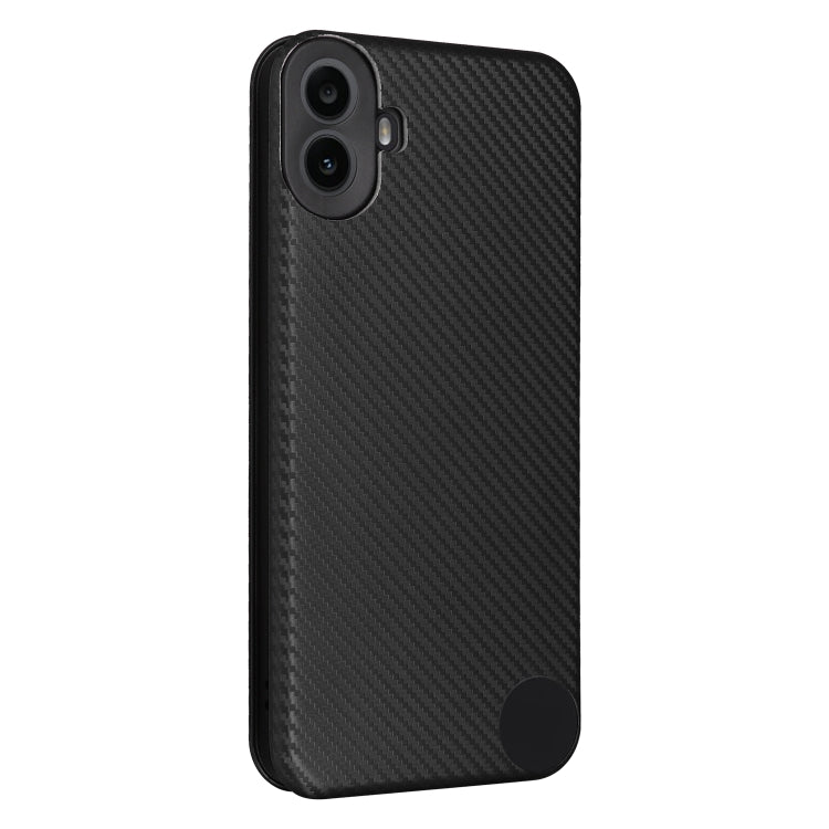 For Nothing CMF Phone 1 Carbon Fiber Texture Flip Leather Phone Case(Black) - Nothing Cases by buy2fix | Online Shopping UK | buy2fix
