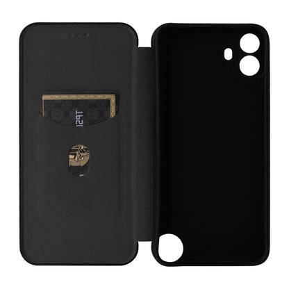 For Nothing CMF Phone 1 Carbon Fiber Texture Flip Leather Phone Case(Black) - Nothing Cases by buy2fix | Online Shopping UK | buy2fix
