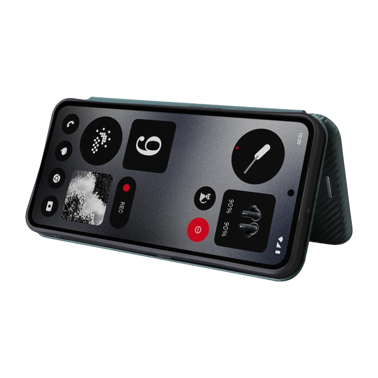 For Nothing CMF Phone 1 Carbon Fiber Texture Flip Leather Phone Case(Black) - Nothing Cases by buy2fix | Online Shopping UK | buy2fix