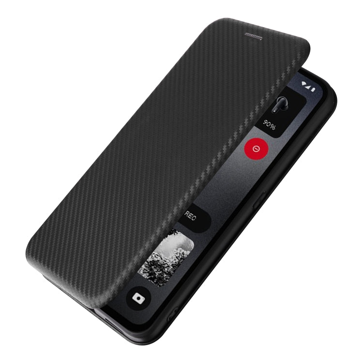 For Nothing CMF Phone 1 Carbon Fiber Texture Flip Leather Phone Case(Black) - Nothing Cases by buy2fix | Online Shopping UK | buy2fix