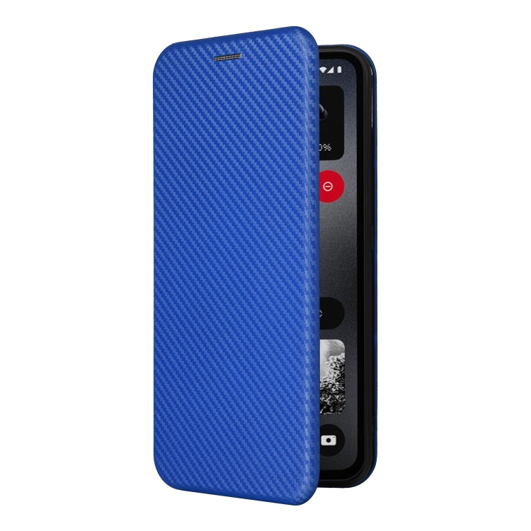 For Nothing CMF Phone 1 Carbon Fiber Texture Flip Leather Phone Case(Blue) - Nothing Cases by buy2fix | Online Shopping UK | buy2fix