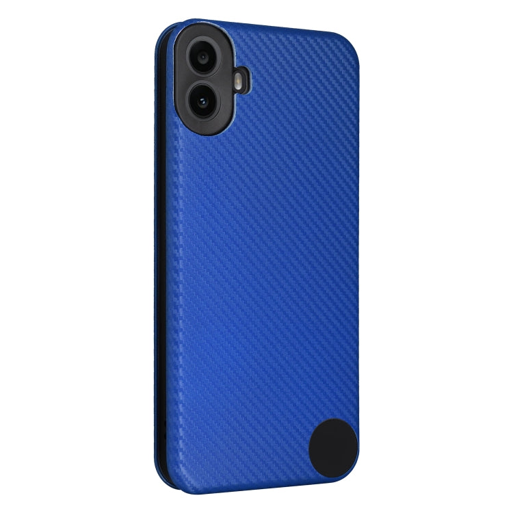 For Nothing CMF Phone 1 Carbon Fiber Texture Flip Leather Phone Case(Blue) - Nothing Cases by buy2fix | Online Shopping UK | buy2fix
