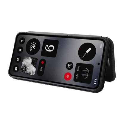 For Nothing CMF Phone 1 Carbon Fiber Texture Flip Leather Phone Case(Blue) - Nothing Cases by buy2fix | Online Shopping UK | buy2fix