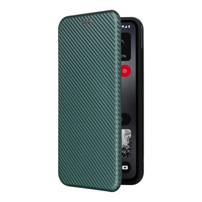 For Nothing CMF Phone 1 Carbon Fiber Texture Flip Leather Phone Case(Green) - Nothing Cases by buy2fix | Online Shopping UK | buy2fix