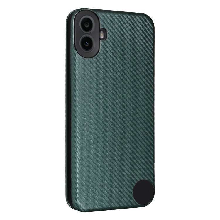 For Nothing CMF Phone 1 Carbon Fiber Texture Flip Leather Phone Case(Green) - Nothing Cases by buy2fix | Online Shopping UK | buy2fix
