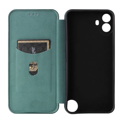 For Nothing CMF Phone 1 Carbon Fiber Texture Flip Leather Phone Case(Green) - Nothing Cases by buy2fix | Online Shopping UK | buy2fix