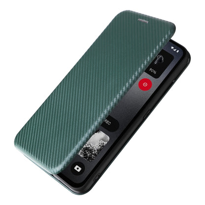 For Nothing CMF Phone 1 Carbon Fiber Texture Flip Leather Phone Case(Green) - Nothing Cases by buy2fix | Online Shopping UK | buy2fix
