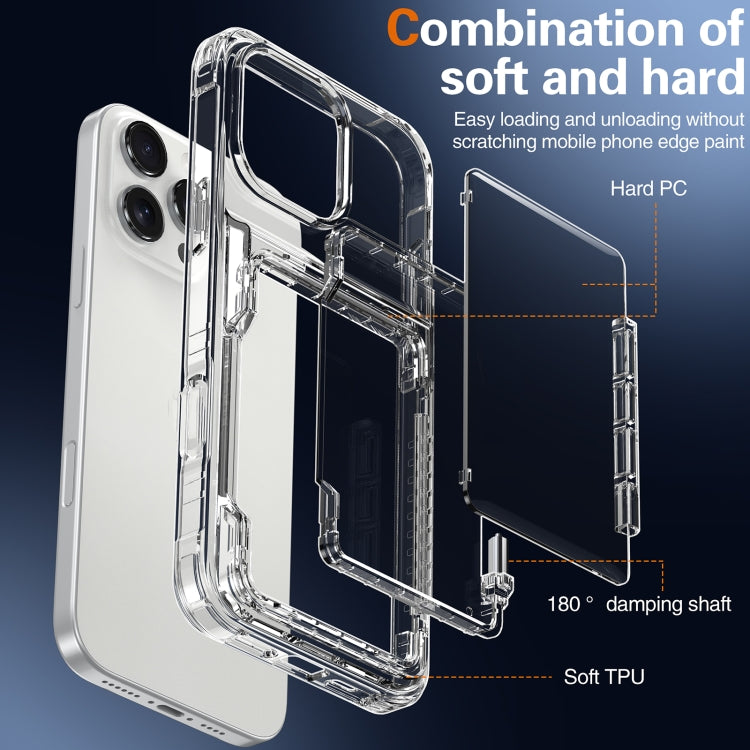 For iPhone 16 Pro Max Crystal Clear Flip Card Slot Phone Case(Transparent) - iPhone 16 Pro Max Cases by buy2fix | Online Shopping UK | buy2fix