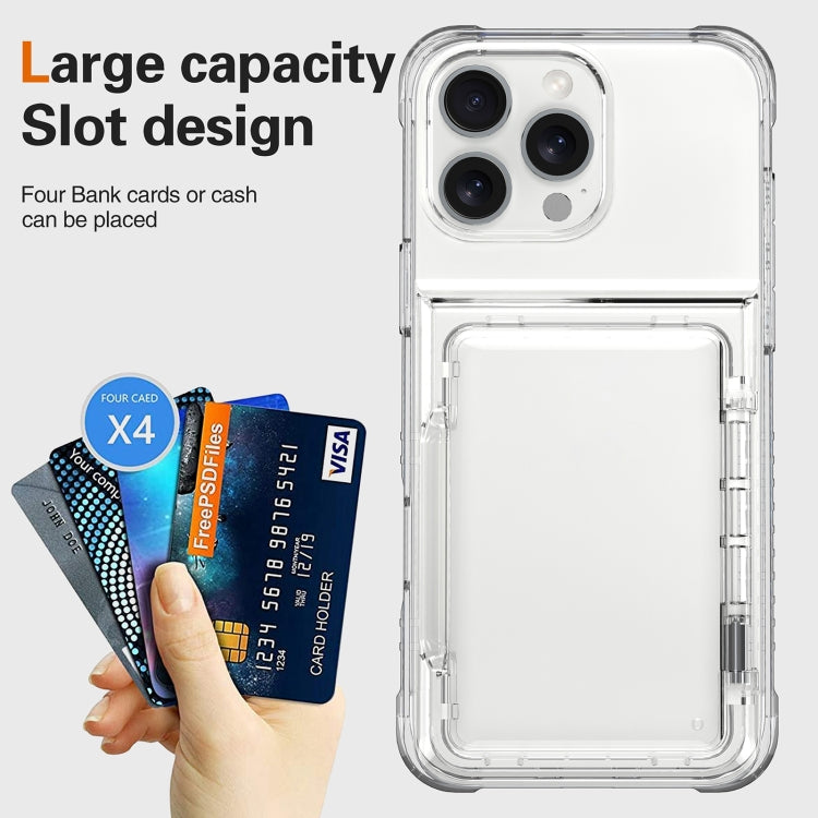 For iPhone 16 Pro Max Crystal Clear Flip Card Slot Phone Case(Transparent) - iPhone 16 Pro Max Cases by buy2fix | Online Shopping UK | buy2fix