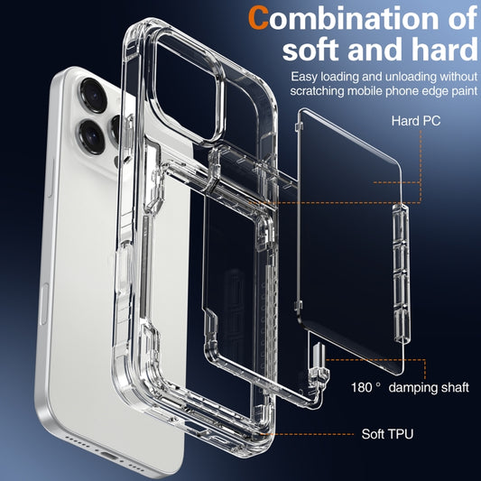 For iPhone 16 Pro Crystal Clear Flip Card Slot Phone Case(Transparent) by buy2fix