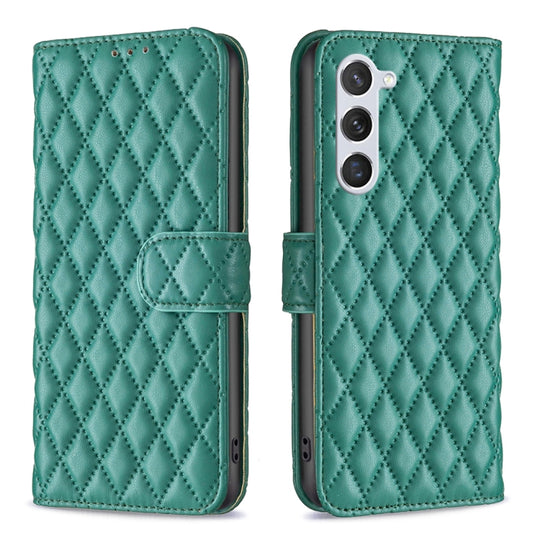 For Samsung Galaxy S24 5G Diamond Lattice Wallet Flip Leather Phone Case(Green)