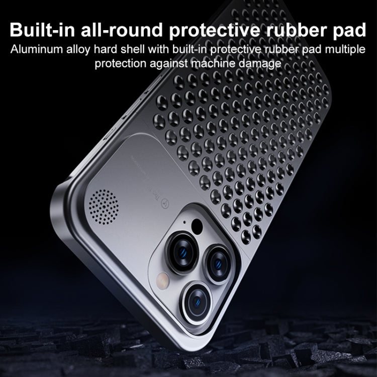 For iPhone 14 Pro Max Aromatherapy Aluminum Alloy Cooling Phone Case(Silver) - iPhone 14 Pro Max Cases by buy2fix | Online Shopping UK | buy2fix