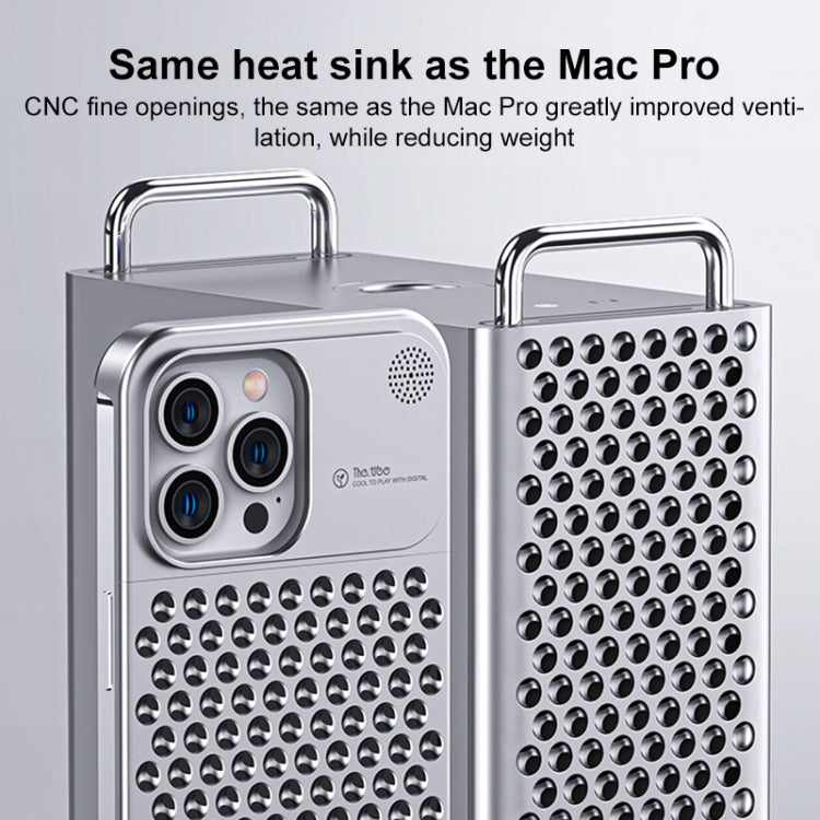 For iPhone 14 Pro Max Aromatherapy Aluminum Alloy Cooling Phone Case(Silver) - iPhone 14 Pro Max Cases by buy2fix | Online Shopping UK | buy2fix