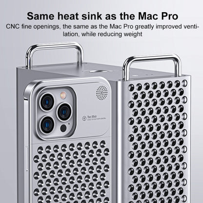 For iPhone 14 Pro Max Aromatherapy Aluminum Alloy Cooling Phone Case(Silver) - iPhone 14 Pro Max Cases by buy2fix | Online Shopping UK | buy2fix