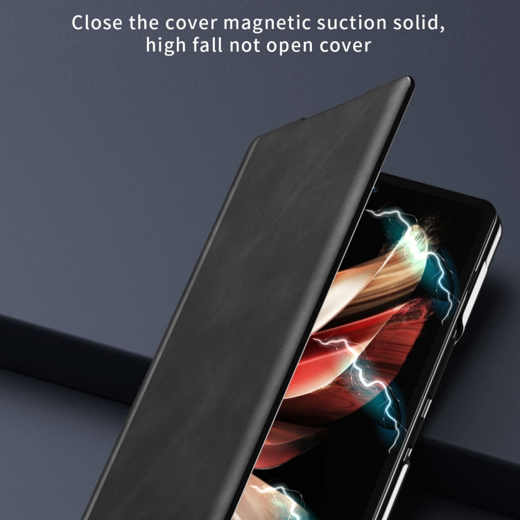 For Honor Magic V2 Celebrity Series Napa Texture Shockproof Phone Leather Case(Brown) - Honor Cases by buy2fix | Online Shopping UK | buy2fix