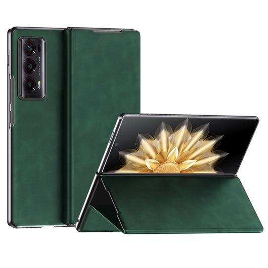 For Honor Magic V2 Celebrity Series Napa Texture Shockproof Phone Leather Case(Green) - Honor Cases by buy2fix | Online Shopping UK | buy2fix
