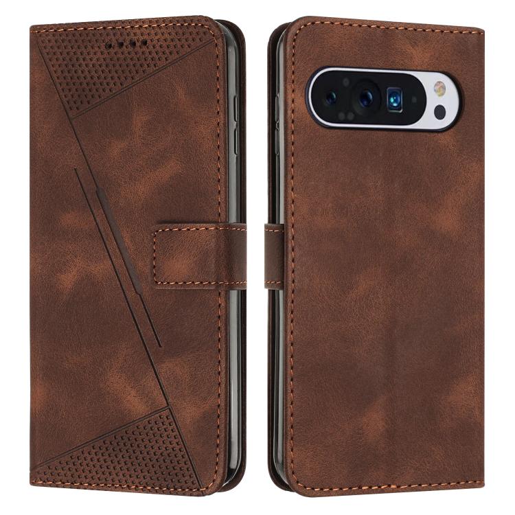 For Google Pixel 10 Pro XL Dream Triangle Leather Phone Case with Lanyard(Brown) - Google Cases by buy2fix | Online Shopping UK | buy2fix