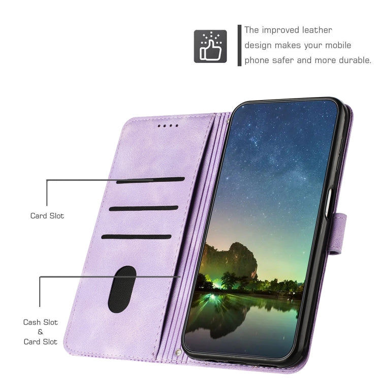 For Motorola Moto G Play 2024 Dream Triangle Leather Phone Case with Lanyard(Purple) - Motorola Cases by buy2fix | Online Shopping UK | buy2fix