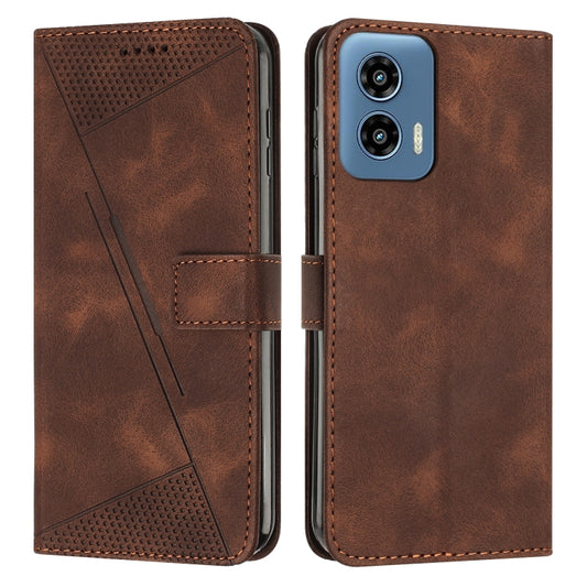 For Motorola Moto G Play 5G 2024/Moto G 5G 2024 Dream Triangle Leather Phone Case with Lanyard(Brown) - Motorola Cases by buy2fix | Online Shopping UK | buy2fix