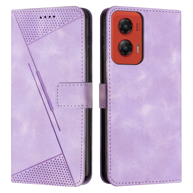 For Motorola Moto G Stylus 5G 2024 Dream Triangle Leather Phone Case with Lanyard(Purple) - Motorola Cases by buy2fix | Online Shopping UK | buy2fix