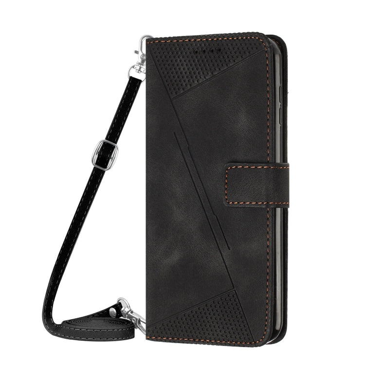 For Motorola Moto G Stylus 5G 2024 Dream Triangle Leather Phone Case with Lanyard(Black) - Motorola Cases by buy2fix | Online Shopping UK | buy2fix