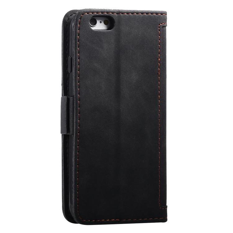 For iPhone 16e Retro Splicing Horizontal Flip Leather Phone Case(Black) - iPhone 16e Cases by buy2fix | Online Shopping UK | buy2fix