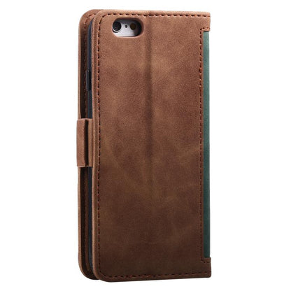 For iPhone 16e Retro Splicing Horizontal Flip Leather Phone Case(Green) - iPhone 16e Cases by buy2fix | Online Shopping UK | buy2fix