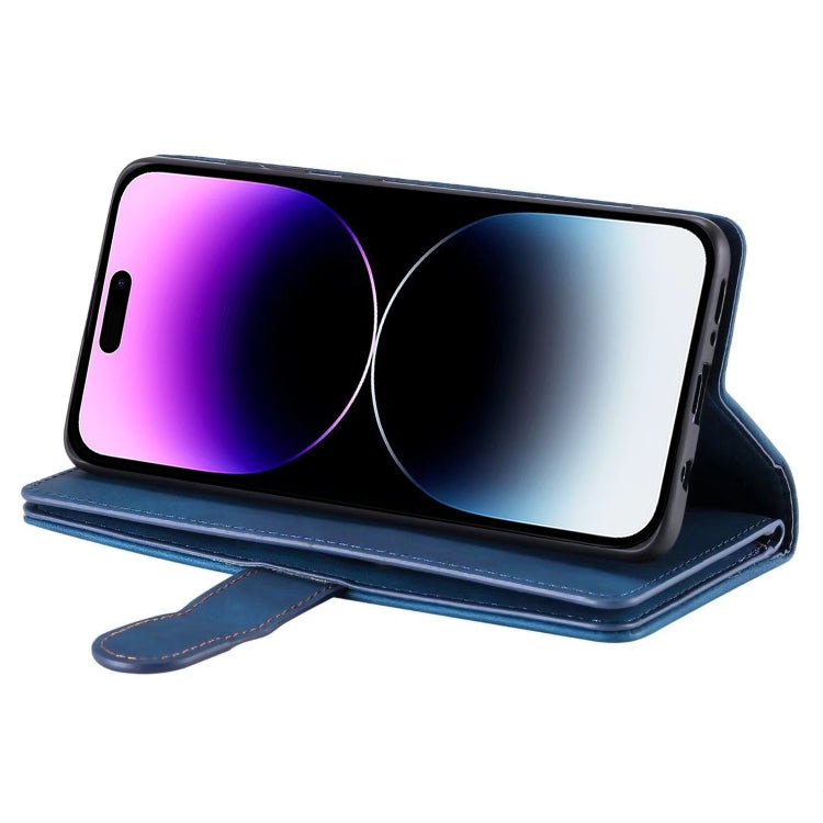 For iPhone 16 Nine Card Zipper Bag Leather Phone Case with Lanyard(Blue) by buy2fix