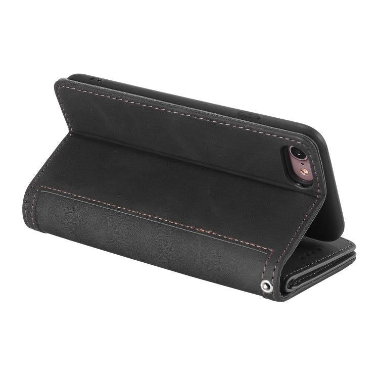 For iPhone 16e Nine Card Zipper Bag Leather Phone Case with Lanyard(Black) - iPhone 16e Cases by buy2fix | Online Shopping UK | buy2fix
