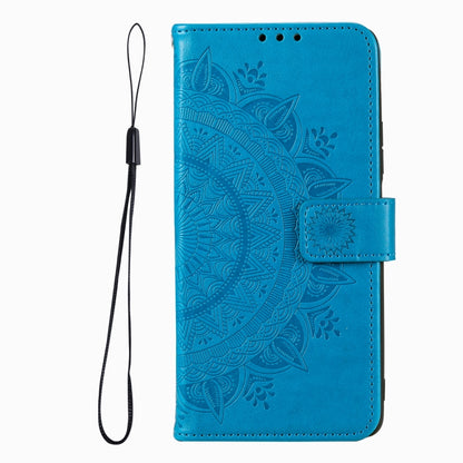 For iPhone 16 Pro Max Totem Flower Embossed Leather Phone Case(Blue) - iPhone 16 Pro Max Cases by buy2fix | Online Shopping UK | buy2fix