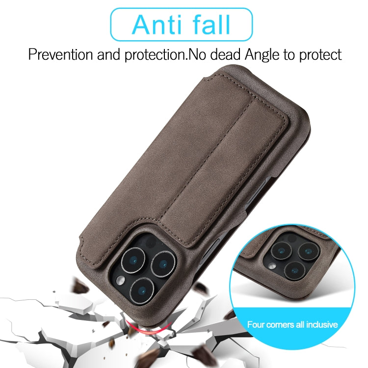 For iPhone 15 Pro LC.IMEEKE Hon Ancient Series Flip Leather Phone Case(Coffee) - iPhone 15 Pro Cases by LC.IMEEKE | Online Shopping UK | buy2fix