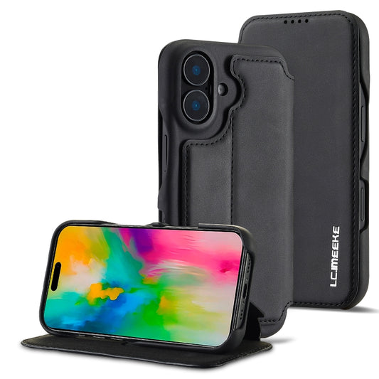 For iPhone 15 Plus LC.IMEEKE Hon Ancient Series Flip Leather Phone Case(Black) - iPhone 15 Plus Cases by LC.IMEEKE | Online Shopping UK | buy2fix