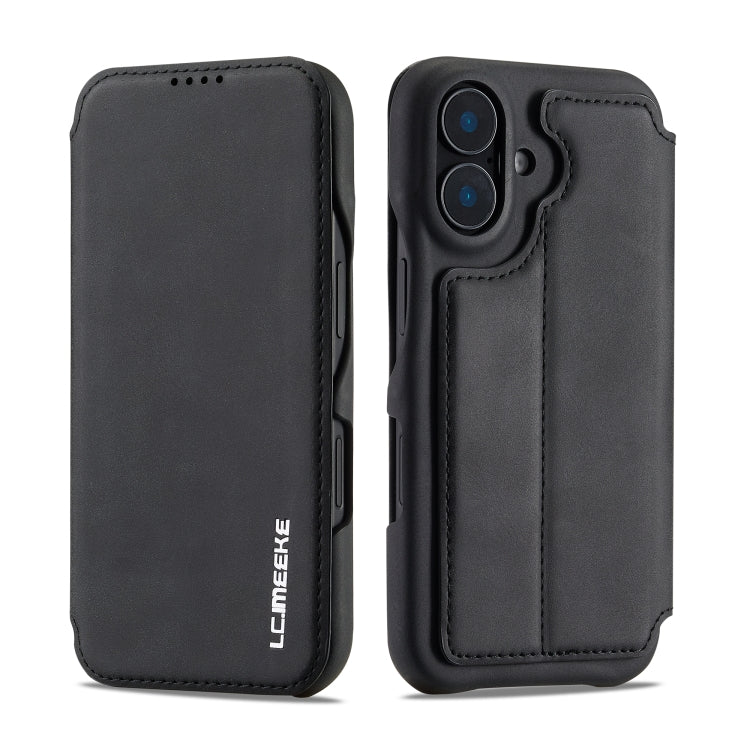 For iPhone 15 Plus LC.IMEEKE Hon Ancient Series Flip Leather Phone Case(Black) - iPhone 15 Plus Cases by LC.IMEEKE | Online Shopping UK | buy2fix