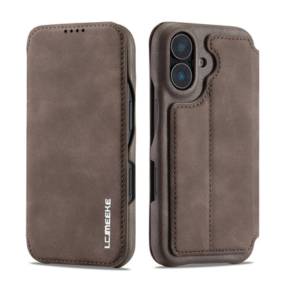 For iPhone 15 LC.IMEEKE Hon Ancient Series Flip Leather Phone Case(Coffee) - iPhone 15 Cases by LC.IMEEKE | Online Shopping UK | buy2fix