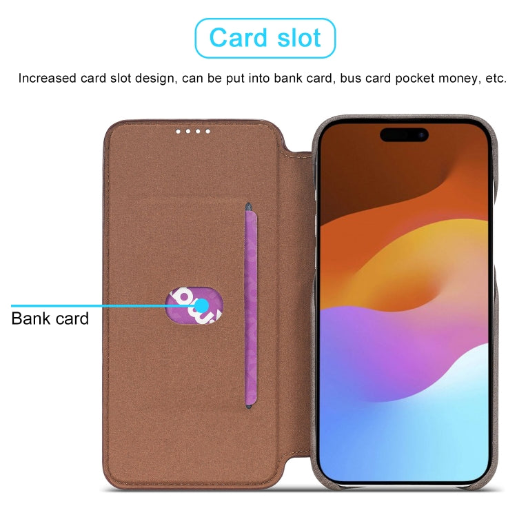 For iPhone 15 LC.IMEEKE Hon Ancient Series Flip Leather Phone Case(Coffee) - iPhone 15 Cases by LC.IMEEKE | Online Shopping UK | buy2fix