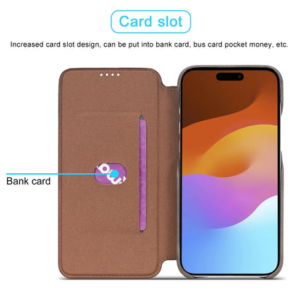 For iPhone 15 LC.IMEEKE Hon Ancient Series Flip Leather Phone Case(Coffee) - iPhone 15 Cases by LC.IMEEKE | Online Shopping UK | buy2fix