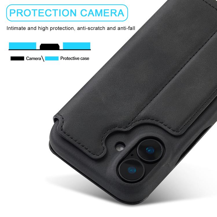 For iPhone 17 LC.IMEEKE Hon Ancient Series Flip Leather Phone Case(Black) - iPhone 17 Cases by LC.IMEEKE | Online Shopping UK | buy2fix