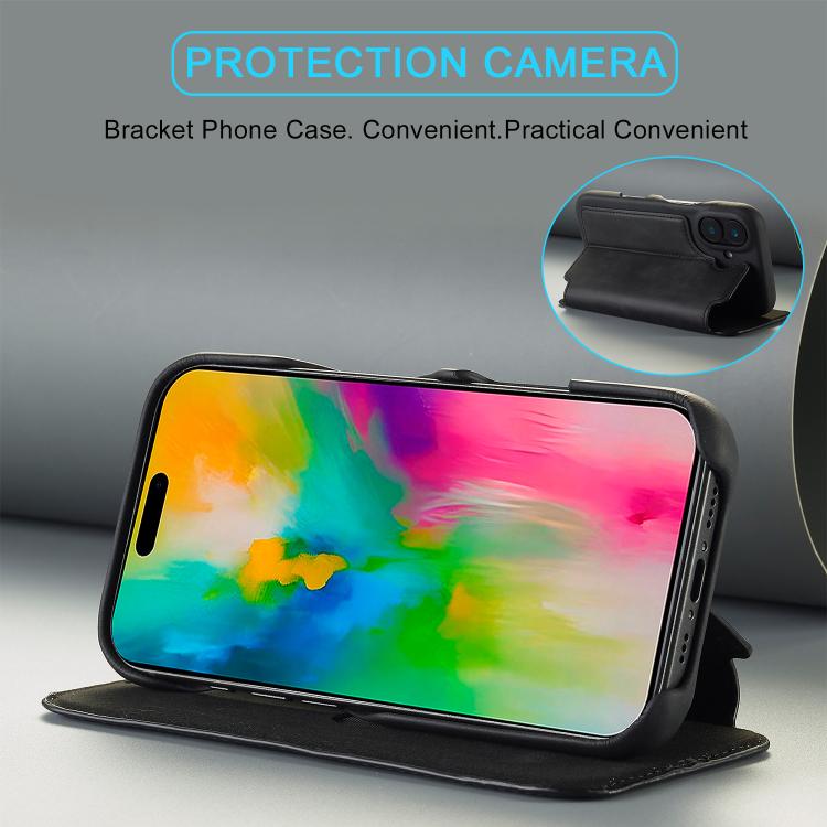 For iPhone 17 LC.IMEEKE Hon Ancient Series Flip Leather Phone Case(Black) - iPhone 17 Cases by LC.IMEEKE | Online Shopping UK | buy2fix